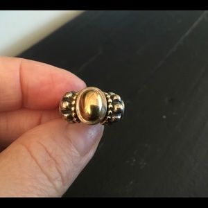 Lagos caviar sterling and 14k ring size 7